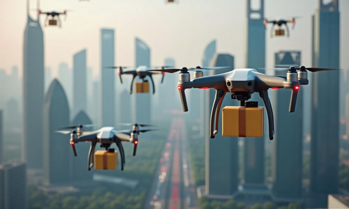 无人机+物流,快递从天而降成现实(图1) 无人机+物流,快递从天而降成现实(图1)